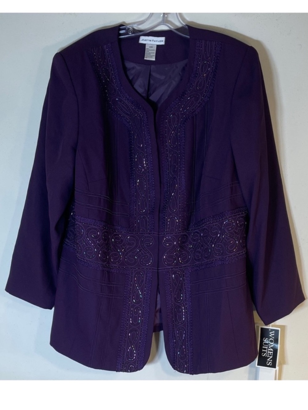 Vintage Justin & Taylor Beaded Embroidered Plum Jacket. 20W. NWT. $130!